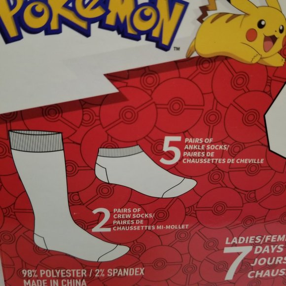 Pokemon Ladies 7 Days of Socks  - 7 pairs - Picture 4 of 6